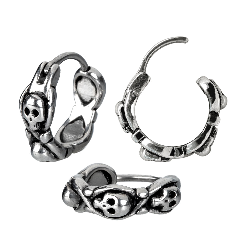 Steel 316L Segmentring Clicker im Totenkopf Design - Stärke 1.0mm Durchmesser 11mm