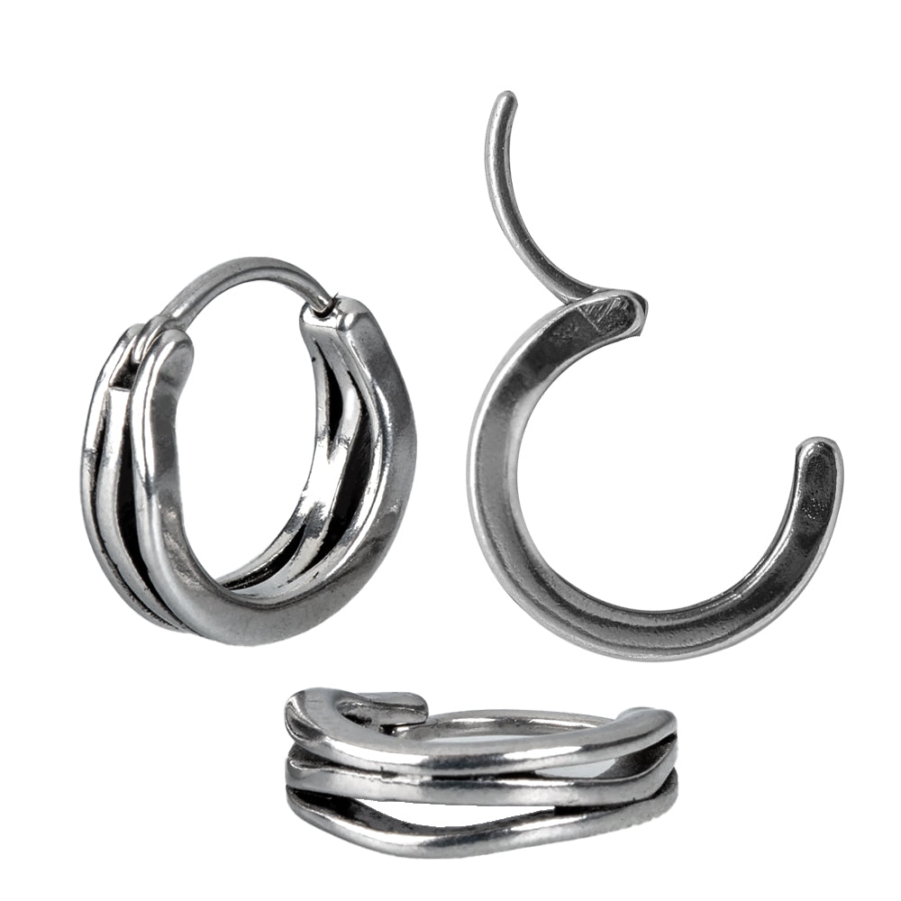 Steel 316L Segmentring Clicker im Wellen Design - Stärke 1.0mm Durchmesser 10mm
