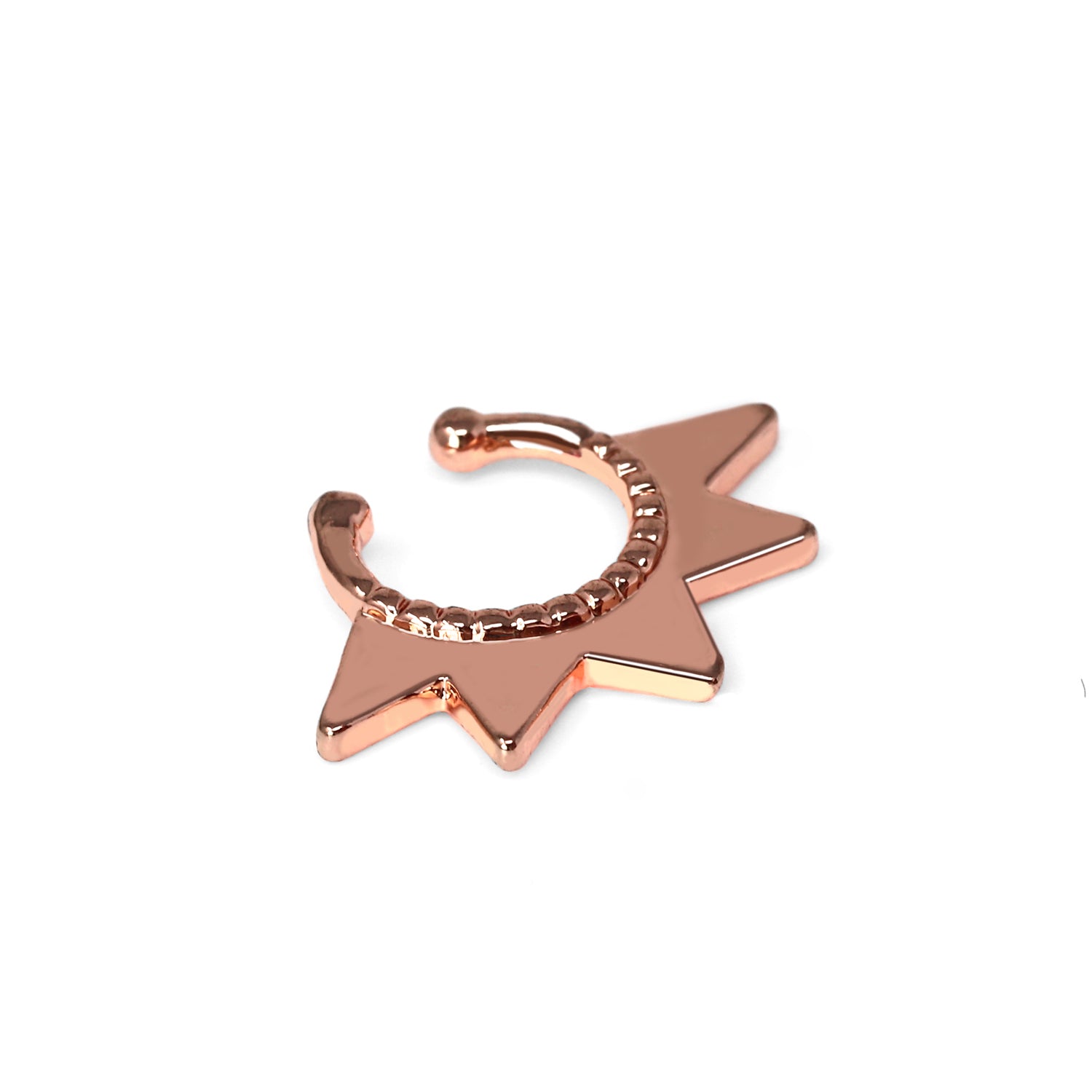 18K Rose Gold Fashion Brass Clip-On Septum Ring