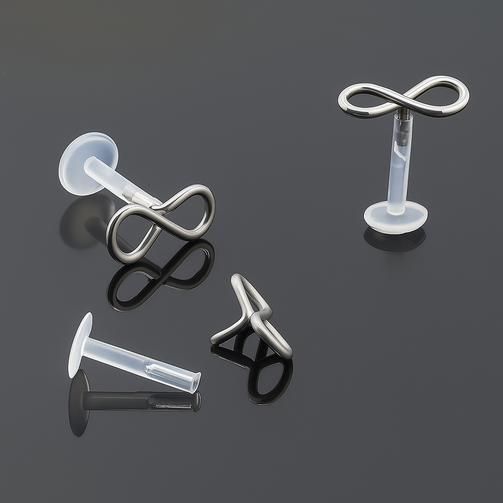 Push-In Bioflex Labret mit Steel Top im Endless Design - Stärke 1.2mm
