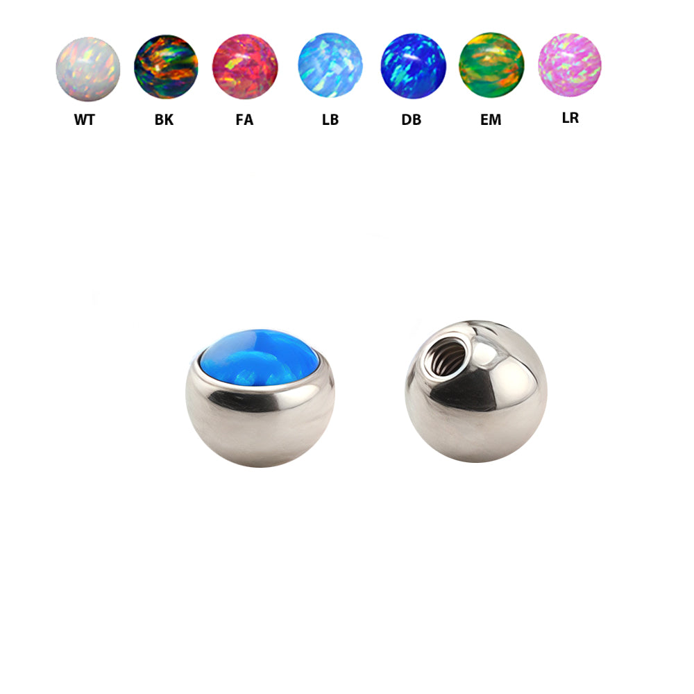 Steel 316L Schraubkugel mit Opal - Stärke 1.6mm