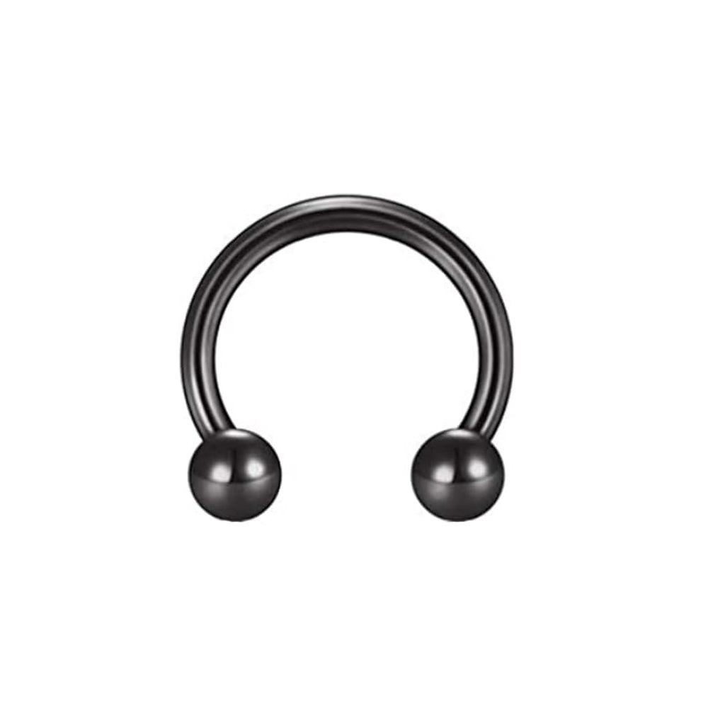 Black Steel Circular Barbell mit Kugeln - Stärke 1.2mm