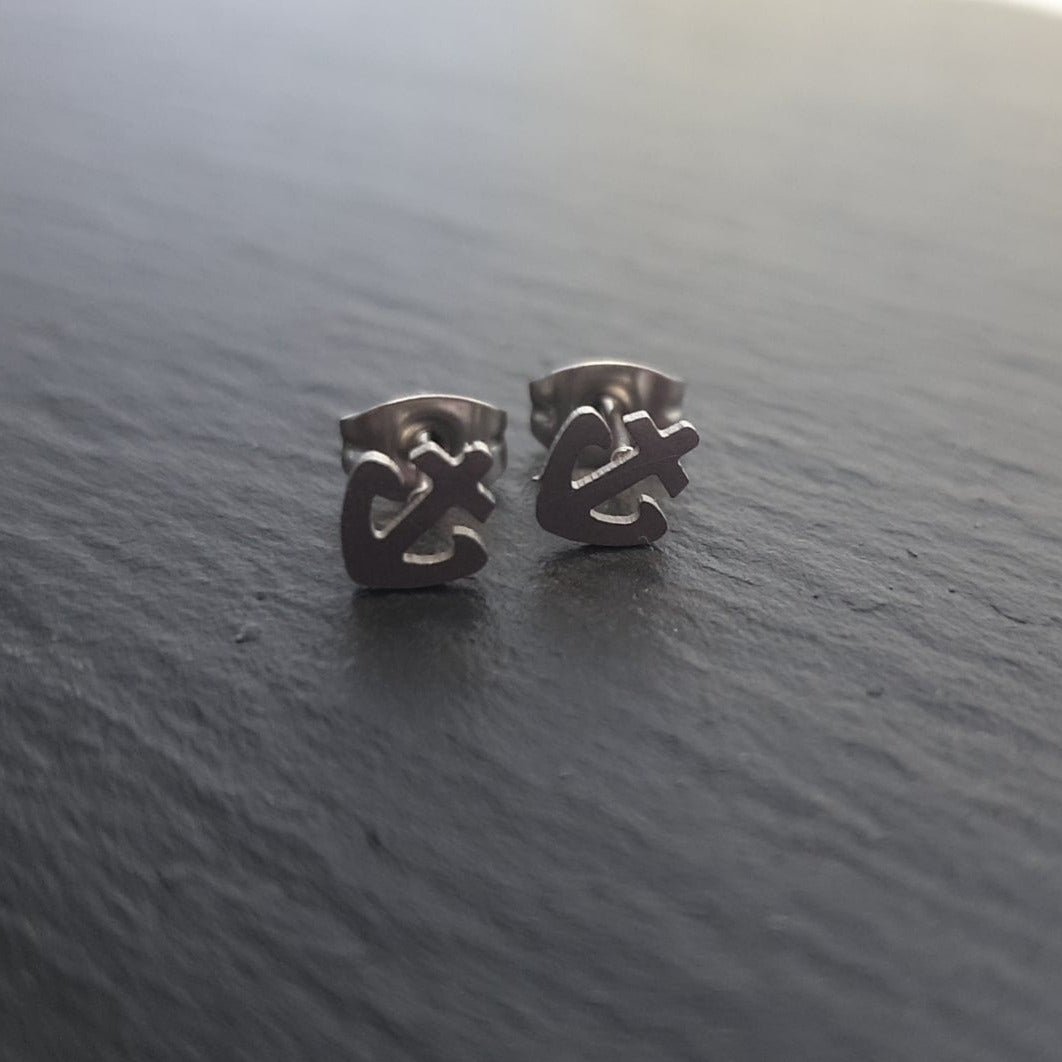 S. Steel Ohrstecker im Anker Design - 7mm/ Hochglanz
