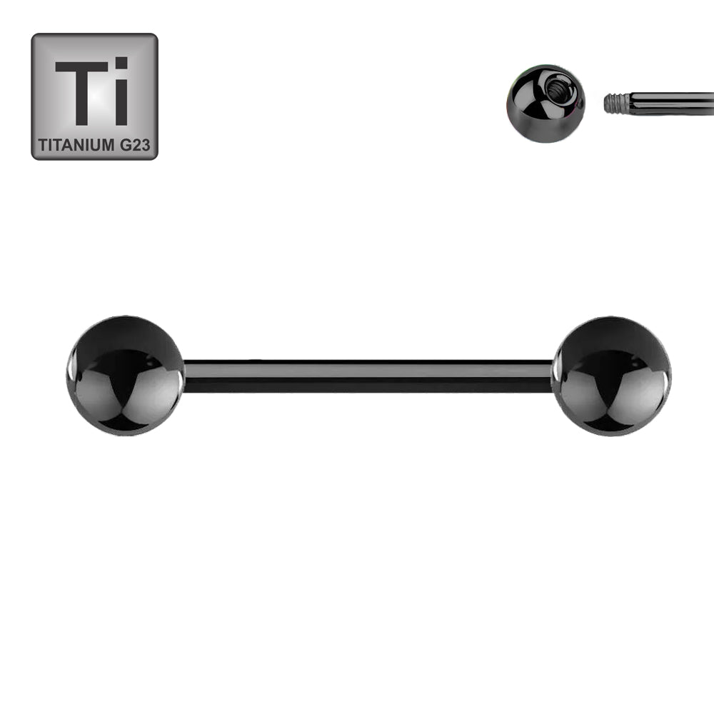 Black Titan Barbell mit Kugeln (6mm) - Stärke 1.6mm Länge 14mm