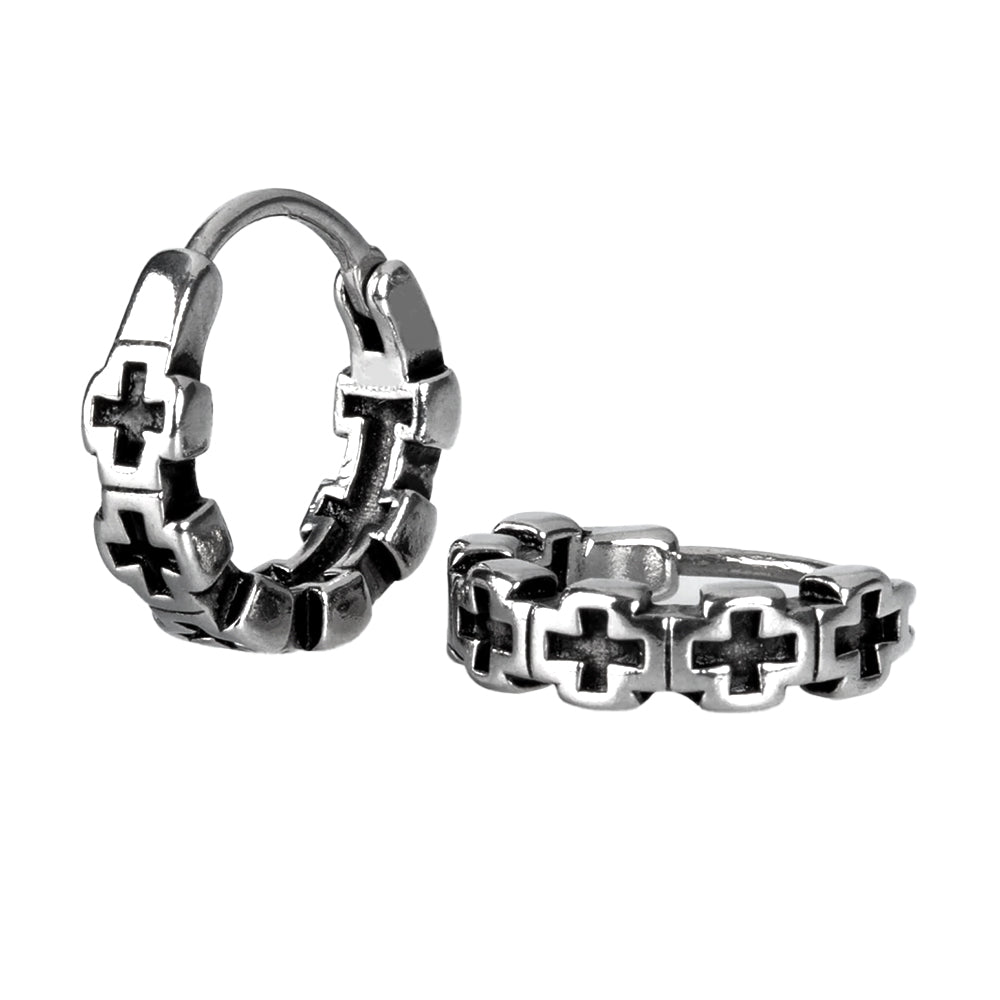 Steel 316L Segmentring Clicker im Kreuz Design - Stärke 1.0mm Durchmesser 10mm