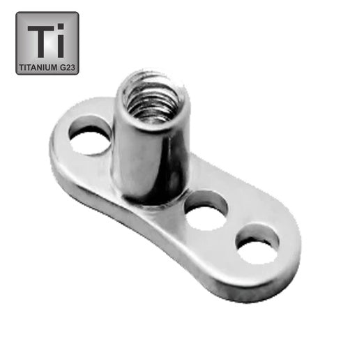 Titan G23 Dermal Anchor Base (2.5x7mm) - 3 Loch - Internally 1.2mm