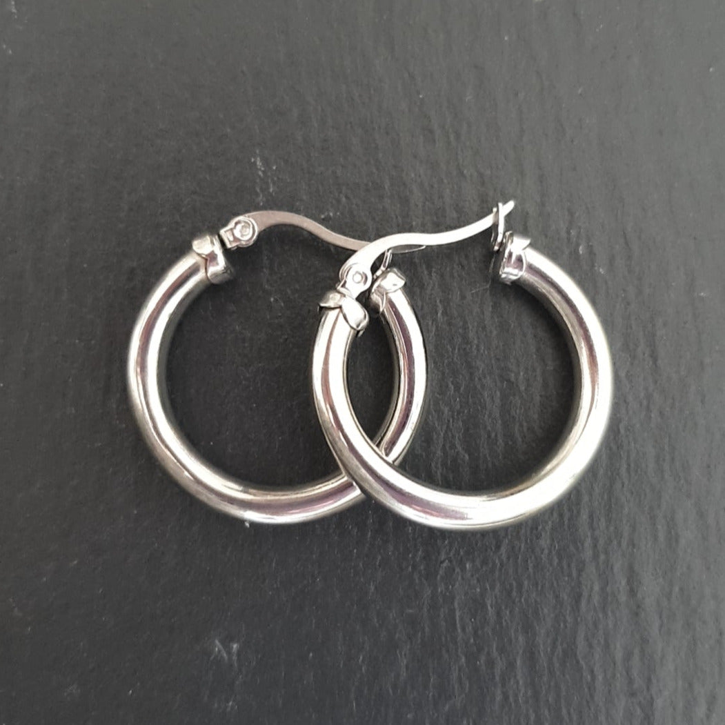 S. Steel Creolen - 27mm x 3.5mm/ Hochglanz