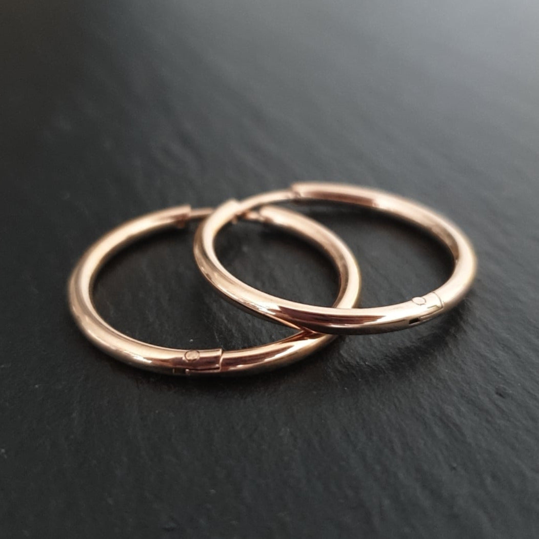 18K Rose Gold S. Steel Creolen - 24mm x 2mm/ Hochglanz