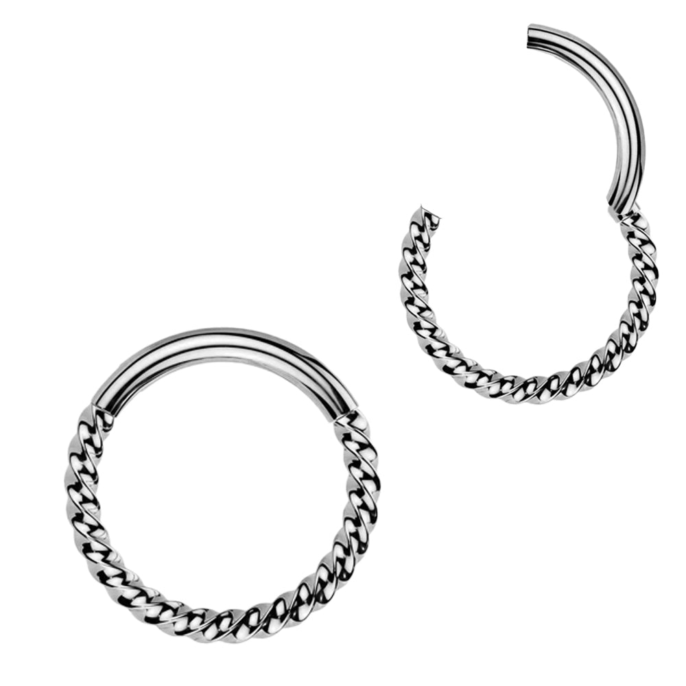 Steel 316L Segmentring Clicker - geflochten - Stärke 1.2mm