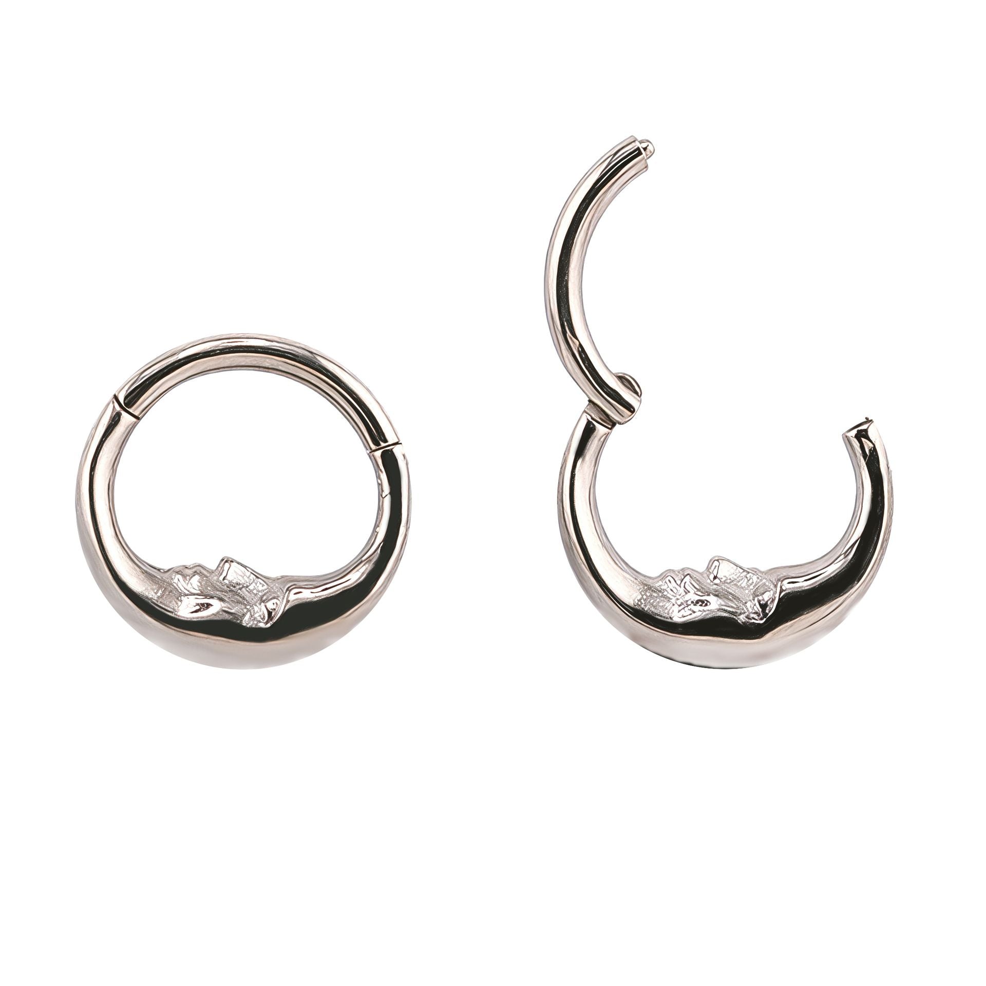 Steel 316L Segmentring Clicker mit Halbmond Gesicht - Stärke 1.2mm