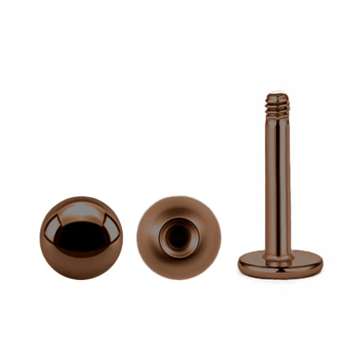 Antik Kupfer Steel Labret mit Kugel (3mm) - Stärke 1.2mm