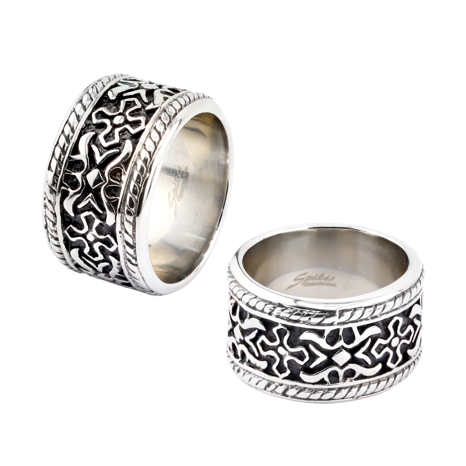 Edelstahl Finger Ring mit Kreuz Design
