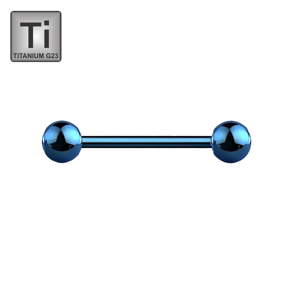 Blue Titan Barbell mit Kugeln (4mm) - Stärke 1.2mm Länge 8mm