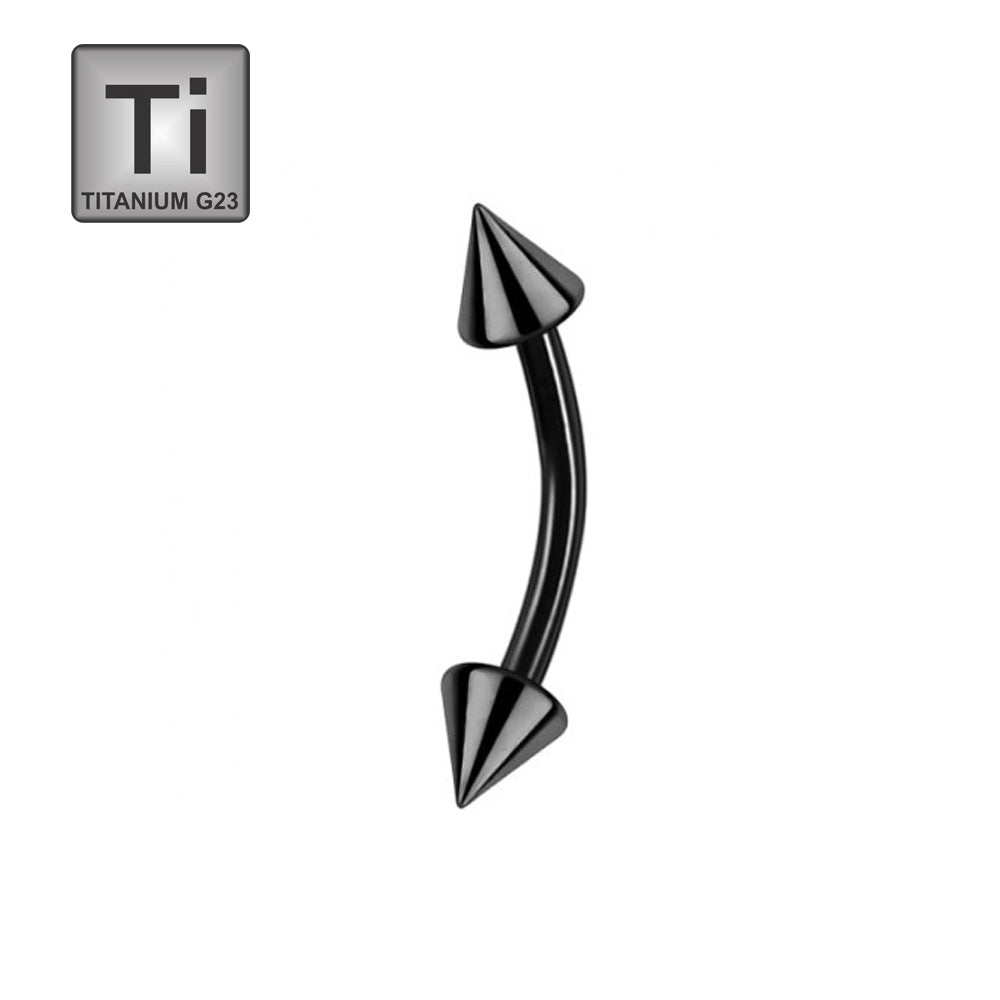 Black Titan Banana mit Spitzen (3mm) - Stärke 1.2mm Länge 8mm