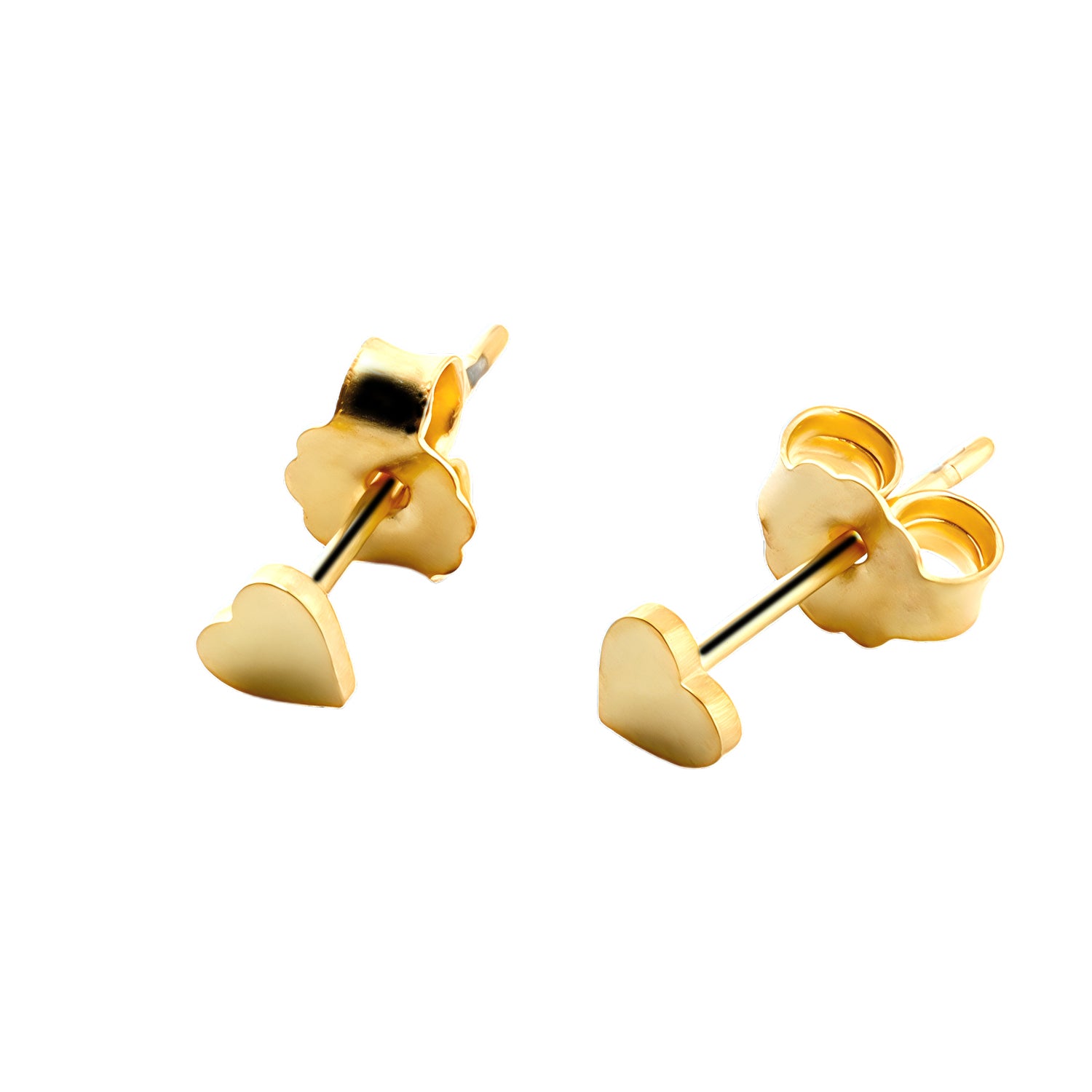 18K Gold Titan G23 (ASTM F136) Ohrstecker mit Herz Design