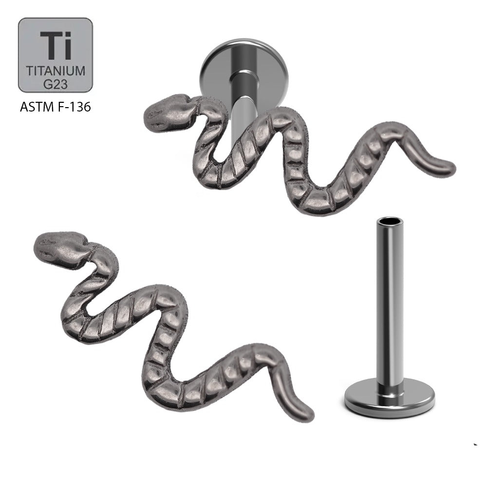 Titan G23 Labret mit Innengewinde und Schlangen Design