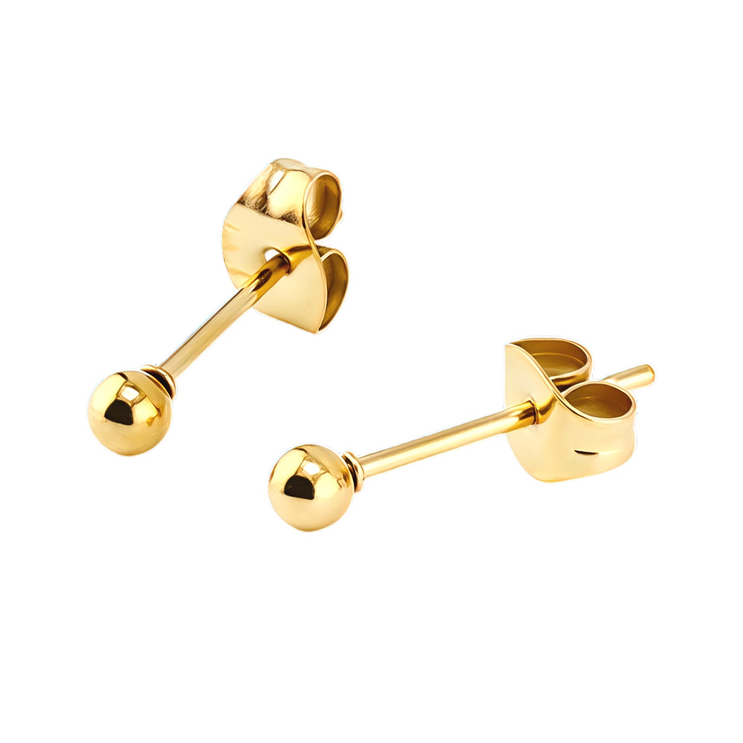 18K Gold S. Steel Ohrstecker im Kugel Design