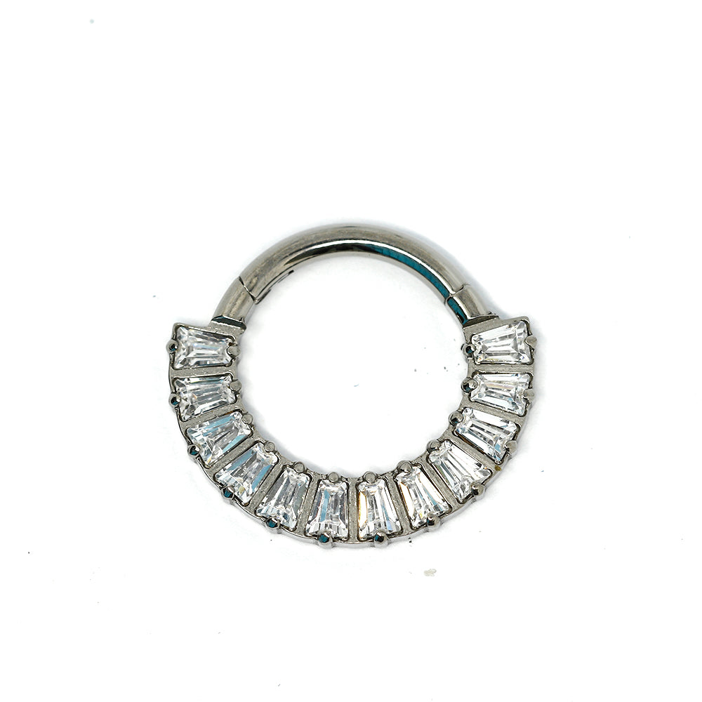Titan G23 Segmentring Clicker mit Cubic Zirkonia Kristallen - Stärke 1.2mm Durchmesser 8mm
