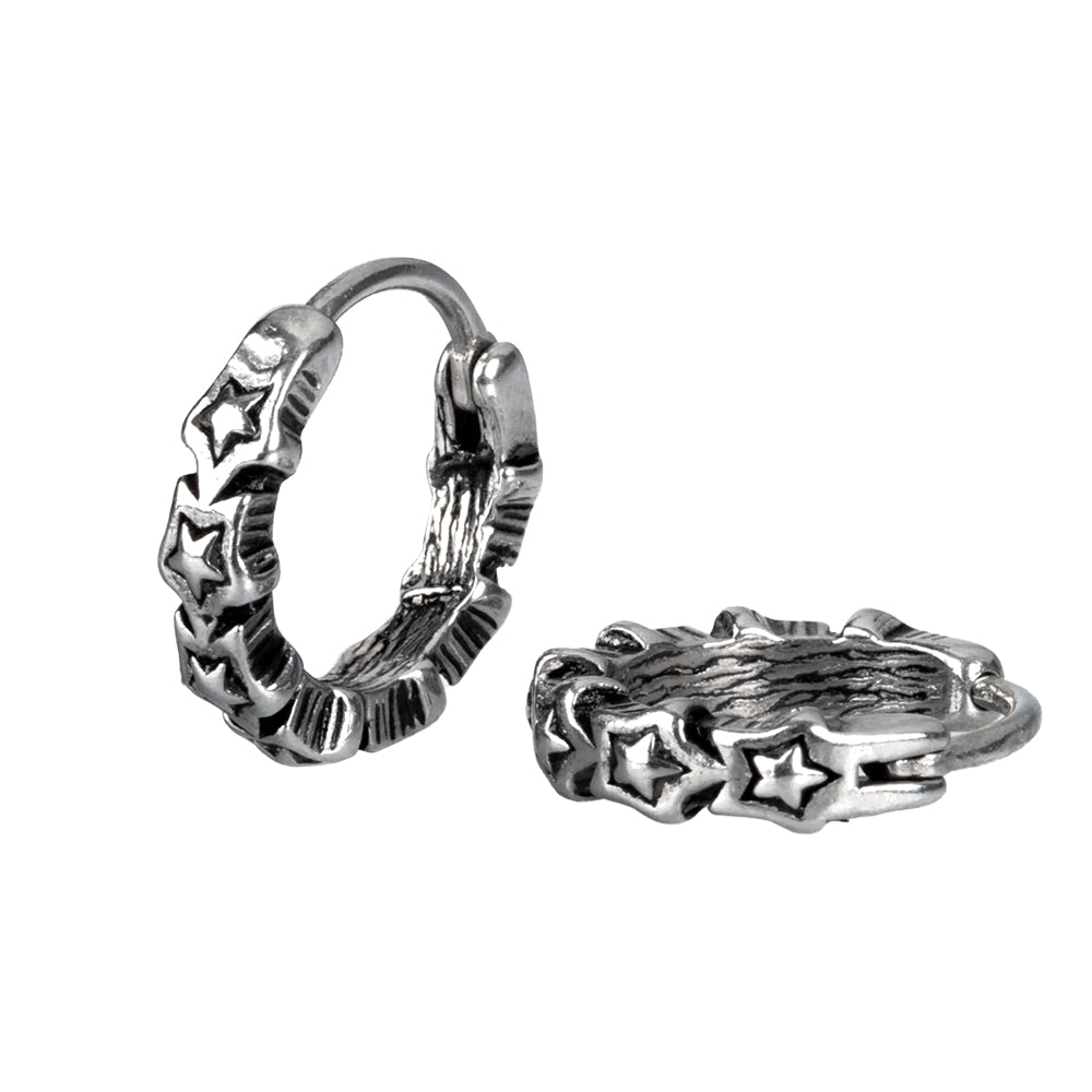 Steel 316L Segmentring Clicker im Sternen Design - Stärke 1.0mm Durchmesser 10mm