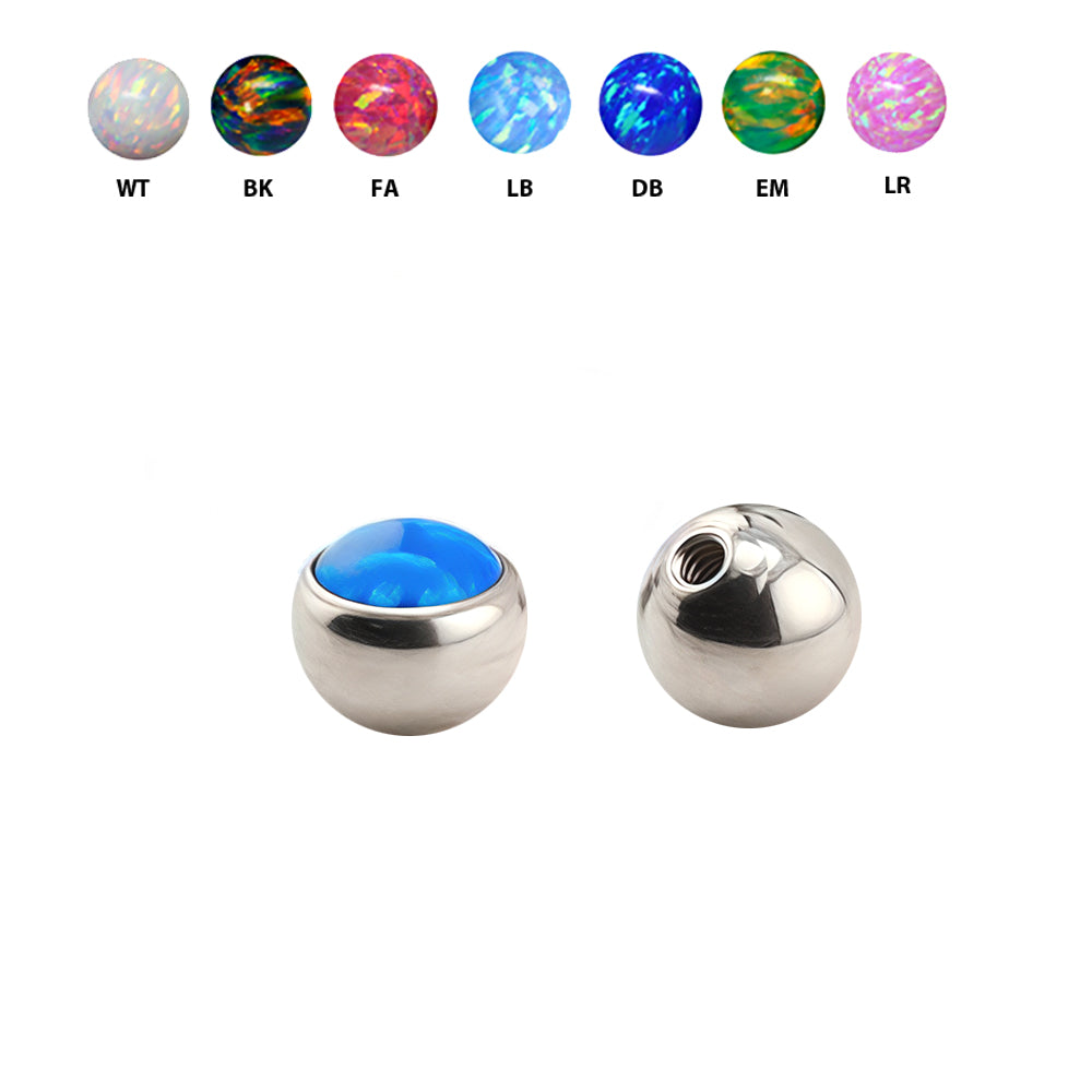 Steel 316L Schraubkugel mit Opal - Stärke 1.2mm