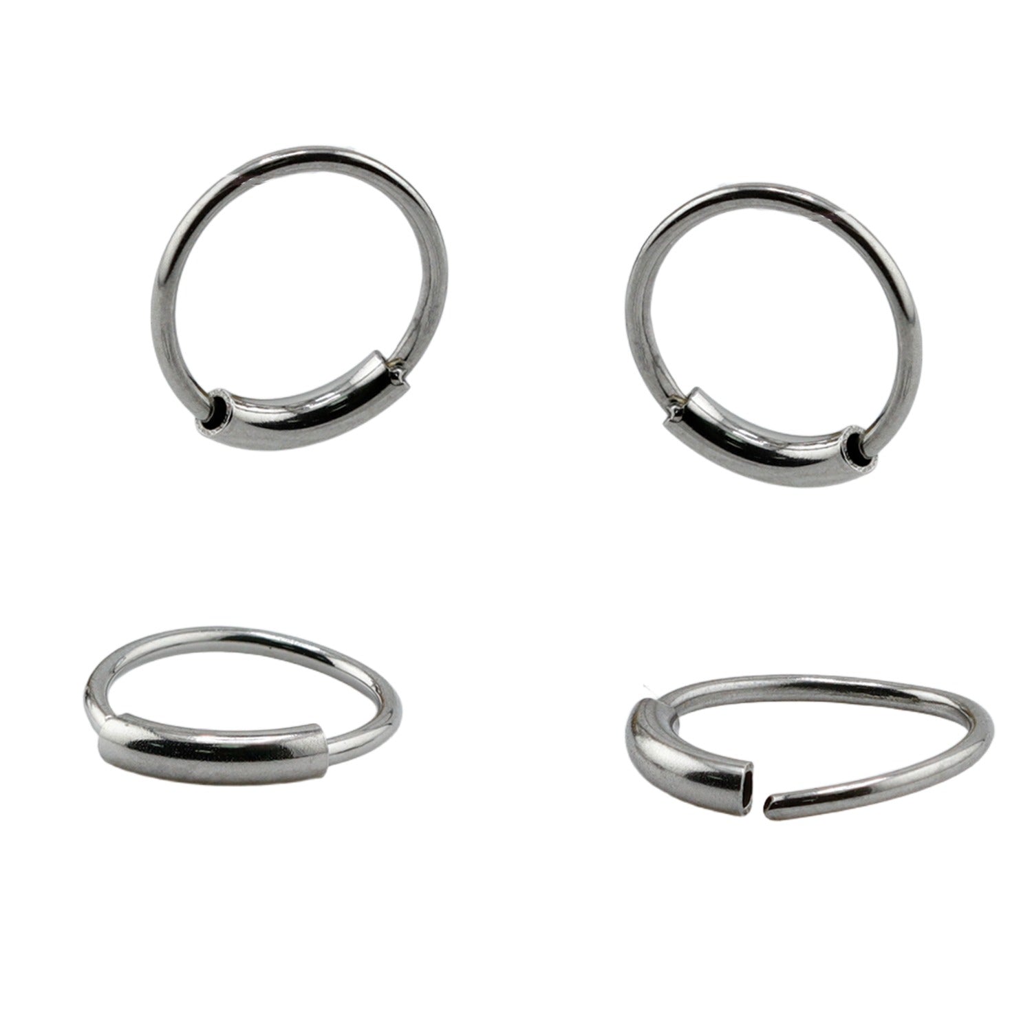Steel 316L Open Nose Ring mit Design - biegbar - Stärke 0.8mm Durchmesser 8mm