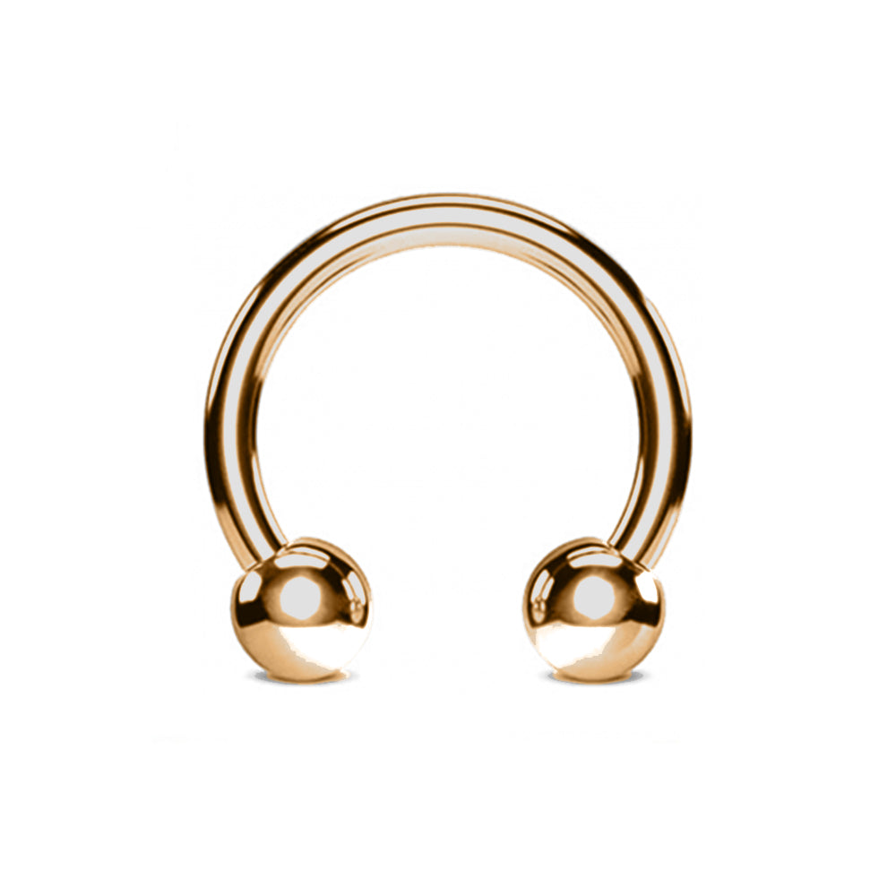 Antik Kupfer Steel Circular Barbell mit Schraubkugeln - Stärke 1.0mm Kugeln 3mm