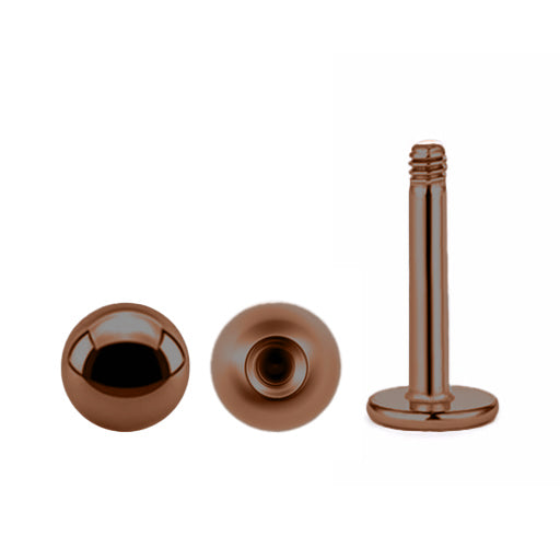 Antik Rose Gold Steel Labret mit Kugel (4mm) - Stärke 1.2mm