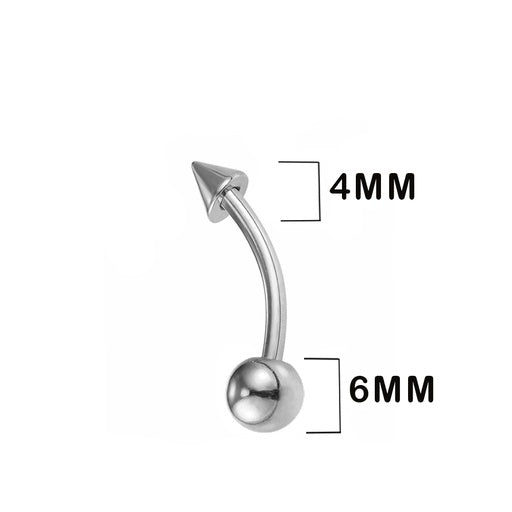 Steel 316L Banana mit Spitze und Kugel (4+6mm) - Stärke 1.6mm