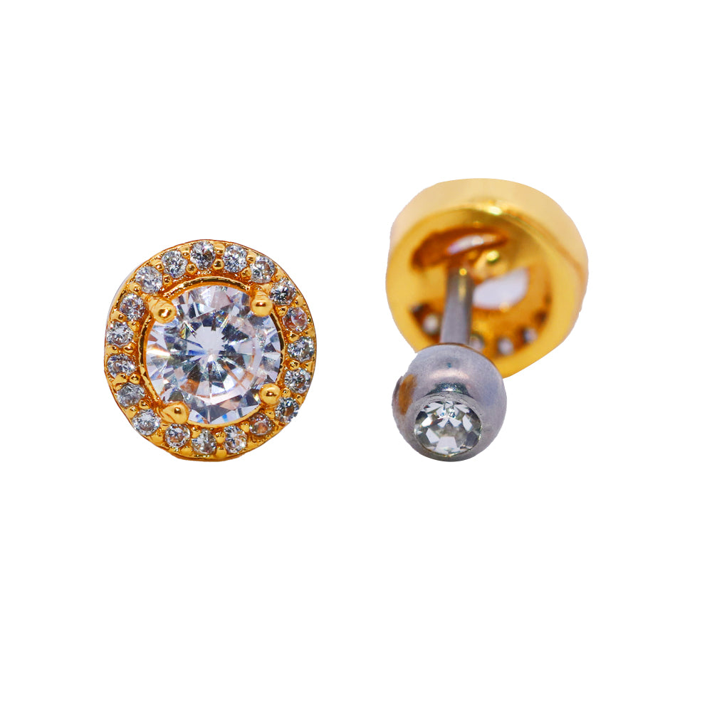 Steel 316L Barbell im Fashion Design mit Kristallen - Kristallklar