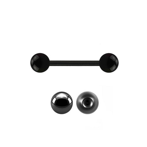 Black Steel Barbell mit Kugeln - Stärke 1.6mm