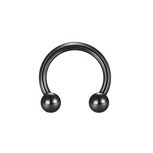 Black Steel Circular Barbell mit Kugeln - Stärke 1.0mm