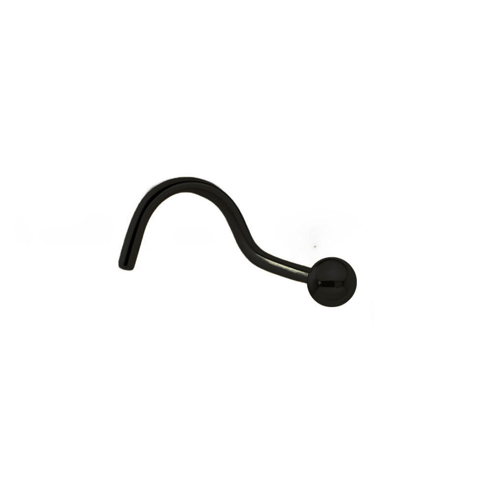 Black Steel Nasenspirale mit Schraubkugel - Stärke 1.0mm Kugel 2mm