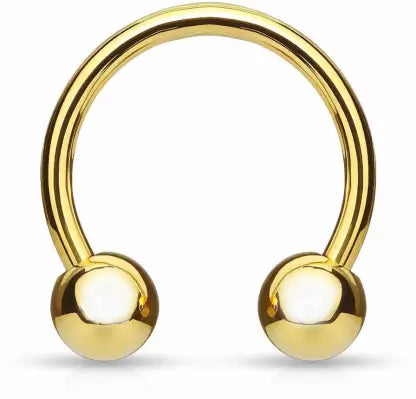 18K Gold Steel 316L Circular Barbell mit Kugeln - Stärke 1.2mm