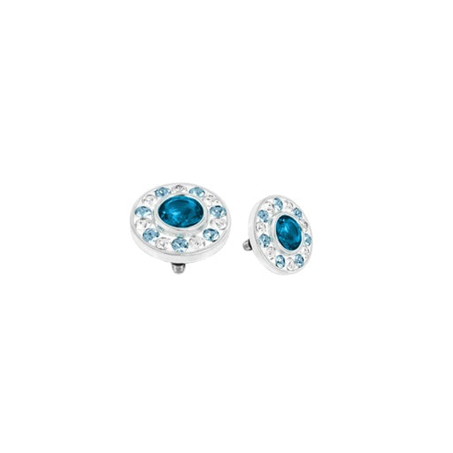 Steel 316L Dermal Anchor Kristall Epoxy Top - Bicolor BZ/CC - Stärke 1.2mm Disc 3mm