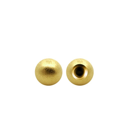 18K Gold Steel Schraubkugel Sand gestrahlt im Diamant-Schliff Design - Stärke 1.6mm