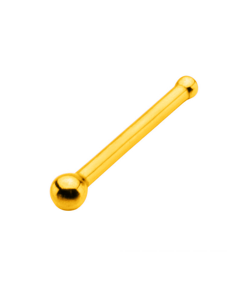 18K Gold Steel Nasenstecker mit Kugel - Stärke 0.8mm Kugel 2.5mm