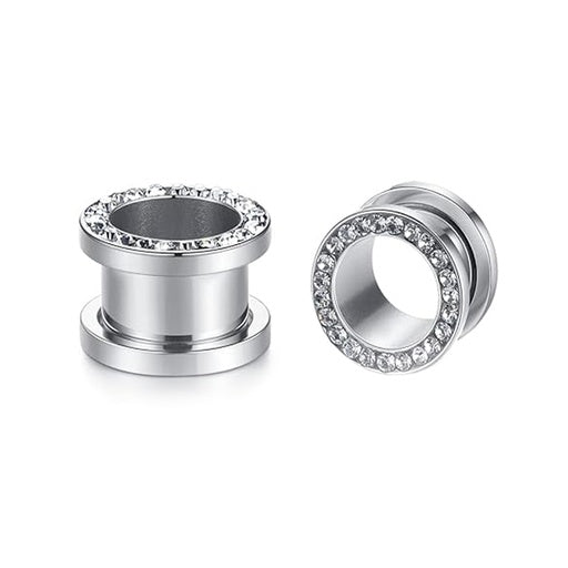 Steel Flesh Tunnel mit Kristallen und Epoxy Versiegelung