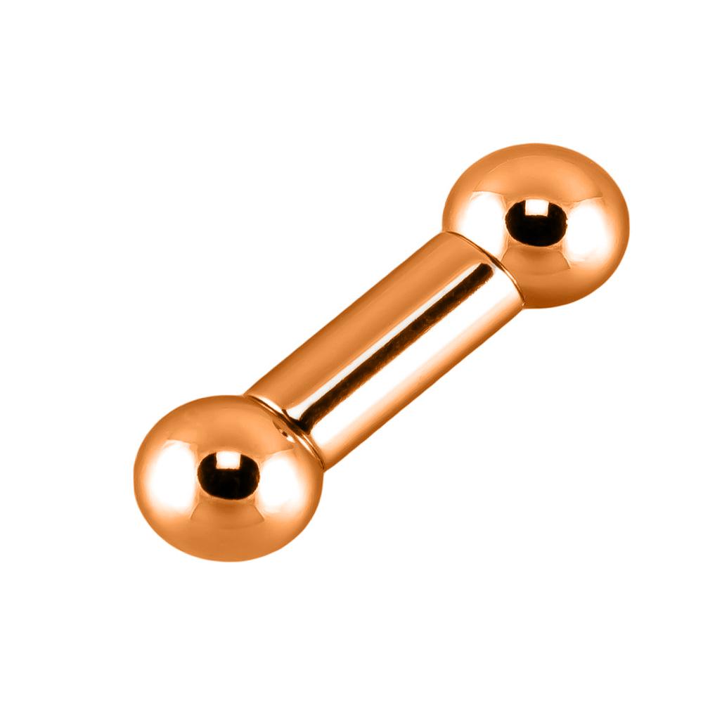 18K Rose Gold Steel 316L Barbell mit Kugeln - HEAVYSIZE