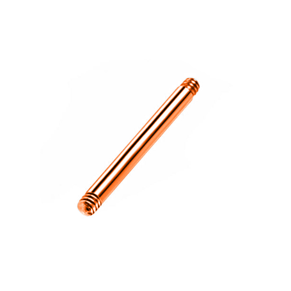 18K Rose Gold Steel Barbell ohne Kugeln - Stärke 1.2mm