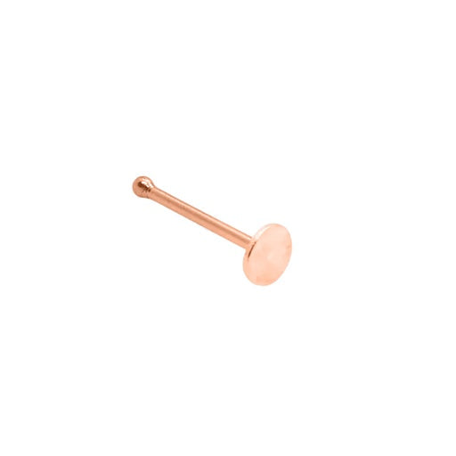 18K Rose Gold Steel Nasenstecker mit Flat Disc - Stärke 1.0mm Design 2mm