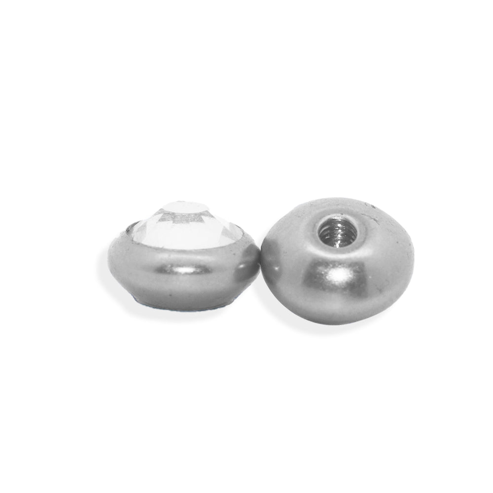 Steel 316L Schraubkugel mit Kristall im Ufo Design - CC Kristallklar - Stärke 1.6mm