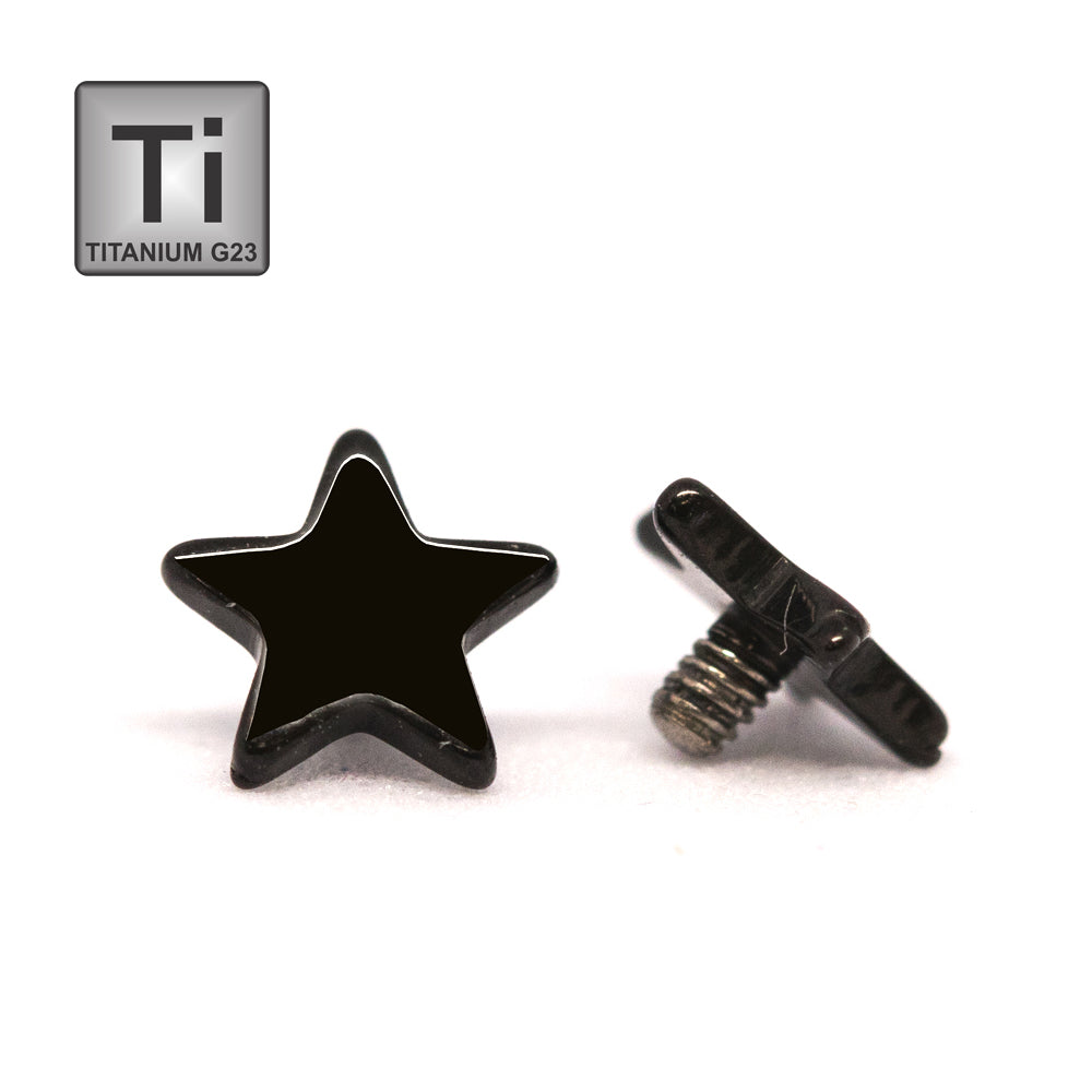 Black Titan G23 Dermal Anchor Top Star (5mm) - Stärke 1.2mm