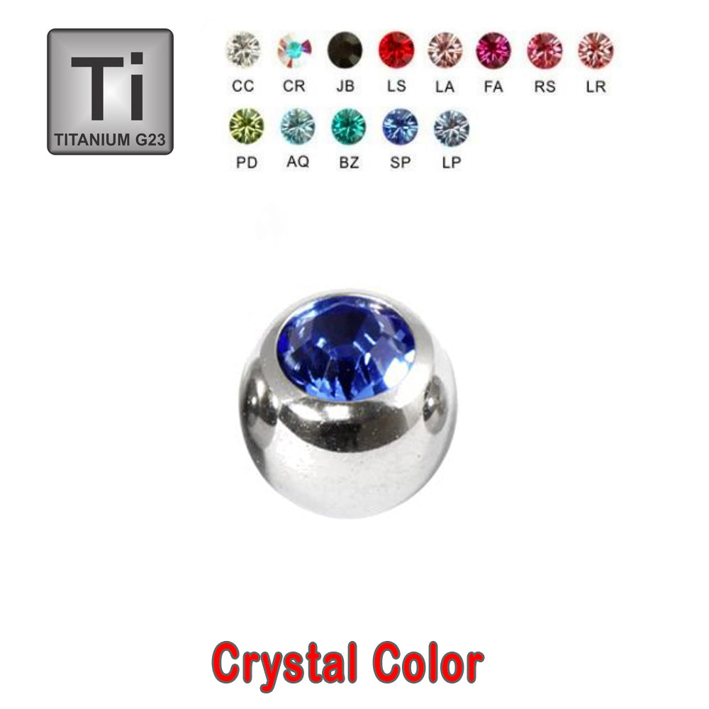 Titan G23 Clip-in Kugel mit Kristall