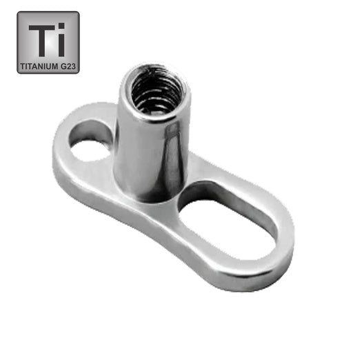 Titan G23 Dermal Anchor Base (2.5x7mm) - 2 Loch - Internally 1.2mm