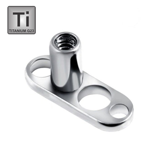 Titan G23 Dermal Anchor Base (2.5x7mm) - 3 Loch - Internally 1.2mm