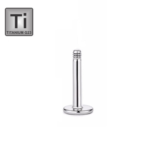 Titan G23 Labret ohne Kugel - aus einem Stück mit flacher Bodenplatte - Stärke 1.6mm