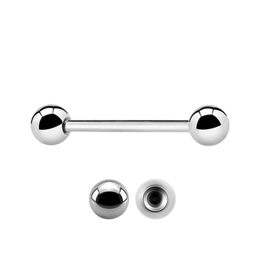 Steel 316L Barbell mit Kugeln - Stärke 1.2mm - Lange Größen