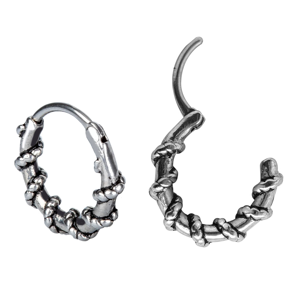 Steel 316L Segmentring Clicker im Seil Design - Stärke 1.0mm Durchmesser 10mm