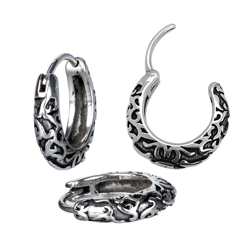 Steel 316L Segmentring Clicker im Motif Design - Stärke 1.0mm Durchmesser 10mm
