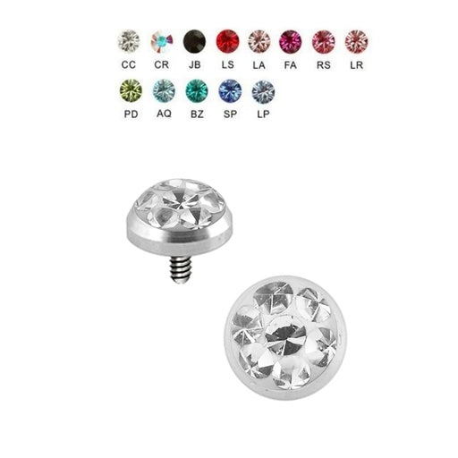 Steel 316L Dermal Anchor Kristall Epoxy Top - Stärke 1.2mm